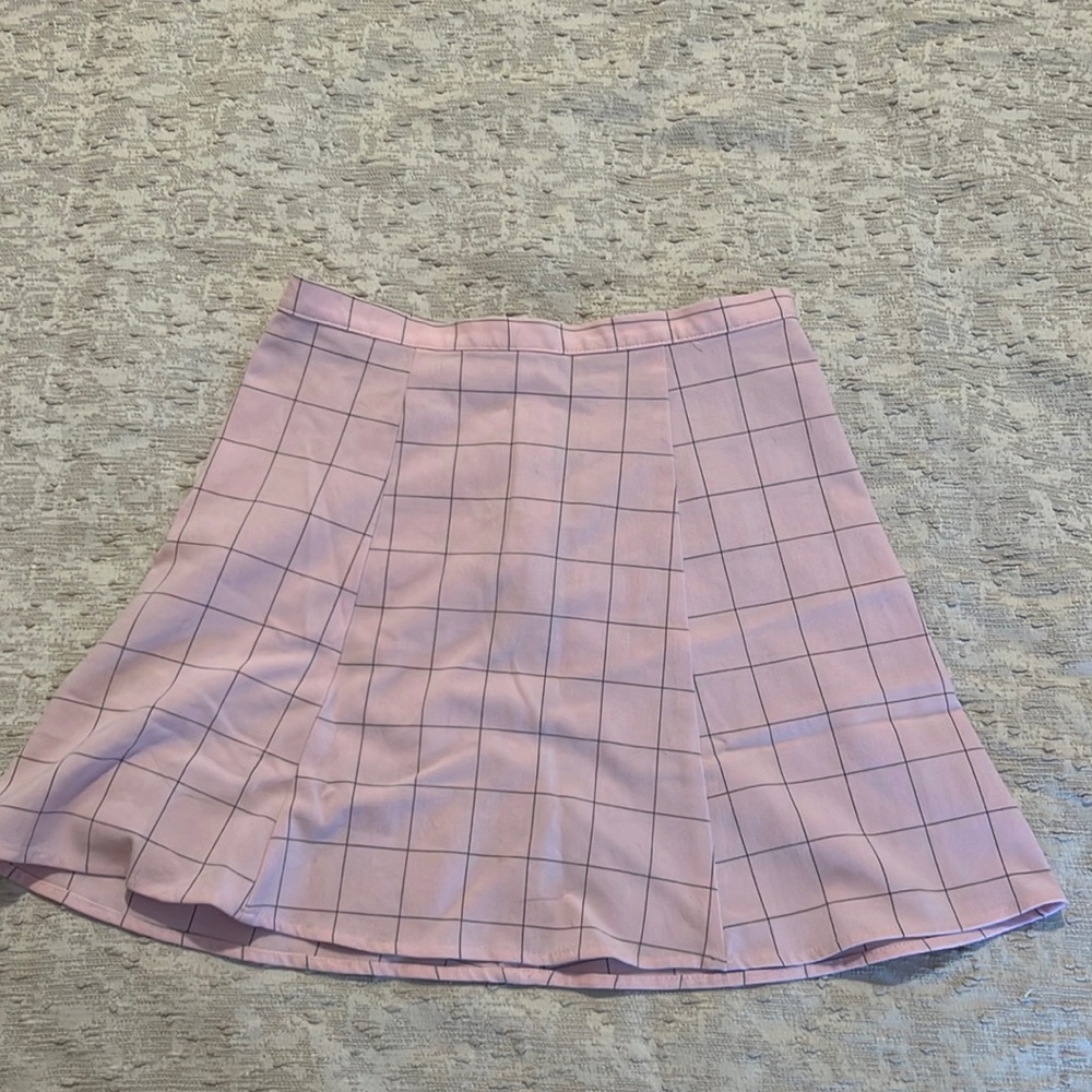 American Apparel Pink Grid Mini Skirt